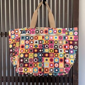 LeSportsac tote with matching makeup bag